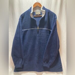 MOUNTAIN RIDGE MENS CLIMATE EQUIPMENT FLEECE PULLOVER JACKET NAVY BLUE SIZE MED